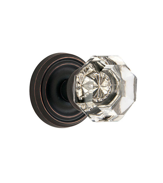 Clear Crystal Old Town Knob with Round Rose