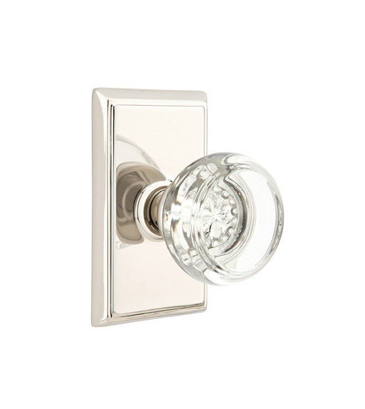 Crystal Georgetown Knob with Rectangle Rose