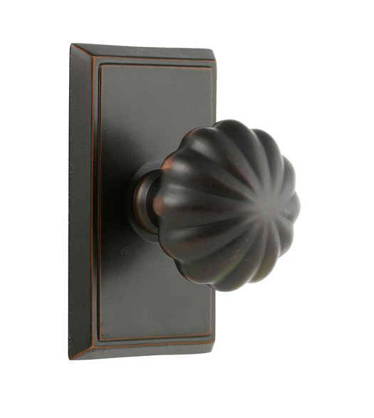 Melon Door Knob with Rectangular Rose