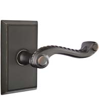 Rope Lever with Rectangular Rose, Emtek 8521RL