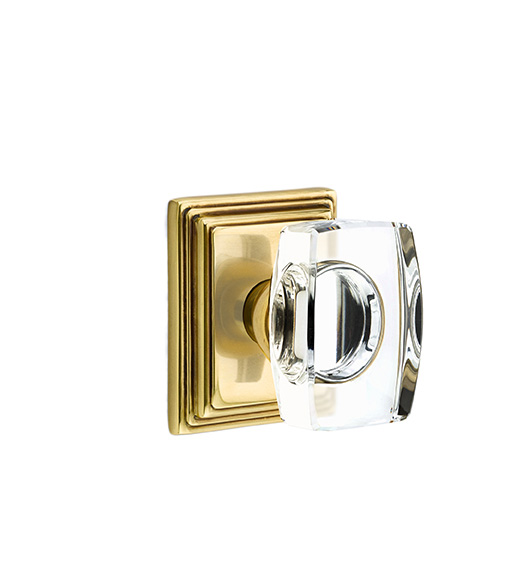 Clear Crystal Windsor Knob with Wilshire Rose