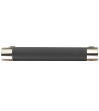 Black Knurled Cabinet Pull with Polished Nickel Mounts, Emtek 84052RECUS14KNUS19