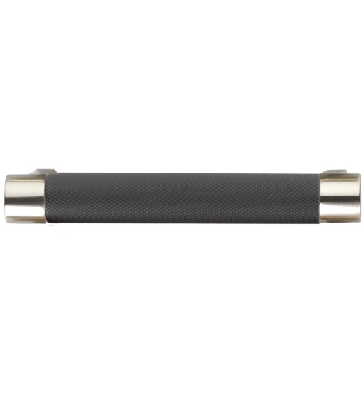 Black and Nickel Select Knurled Cabinet Pull