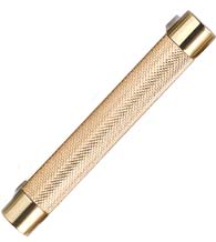 Satin Copper Knurled Cabinet Pull with Satin Brass Mounts, Emtek 84052RECUS4KNSCU
