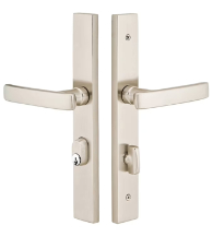 1-1/2 x 11 Modern Rectangular Brass Stretto Patio Door Trim, Emtek 8444