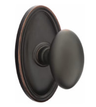 Classic Brass Egg Knob with Oval Rosette, Emtek 8520E