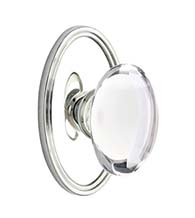 Hampton Crystal Knob with Oval Rosette, Emtek 8520HT