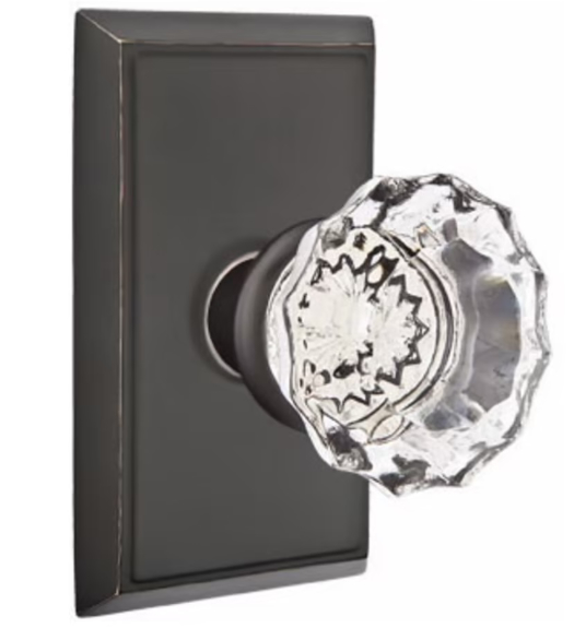 Crystal Astoria Knob with Rectangle Rose