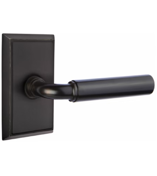 Manning Door Lever with Rectangular Rose