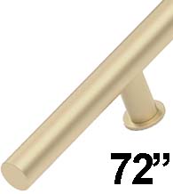 72 Inch Stainless Steel Round Door Pull, Emtek 86190