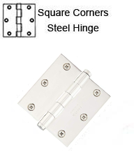 3-1/2 x 3-1/2 x Square Corners Residential Steel Hinge, Pair, Emtek 91013