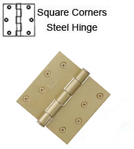 4 x 4 x Square Corners Residential Steel Hinge, Pair, Emtek 91014
