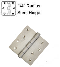4 x 4 x 1/4 Radius Residential Steel Hinge, Pair, Emtek 91024