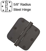 3-1/2 x 3-1/2 x 5/8 Radius Residential Steel Hinge, Pair, Emtek 91033