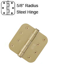 4 x 4 x 5/8 Radius Residential Steel Hinge, Pair, Emtek 91034