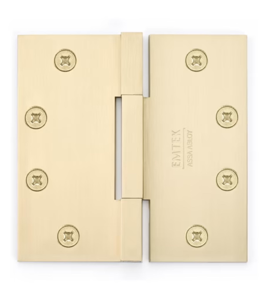 4 x 4  Square Barrel Brass Hinge