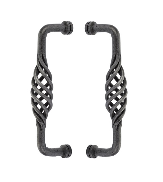Basket Grab Wrought Steel Door Pull Pair
