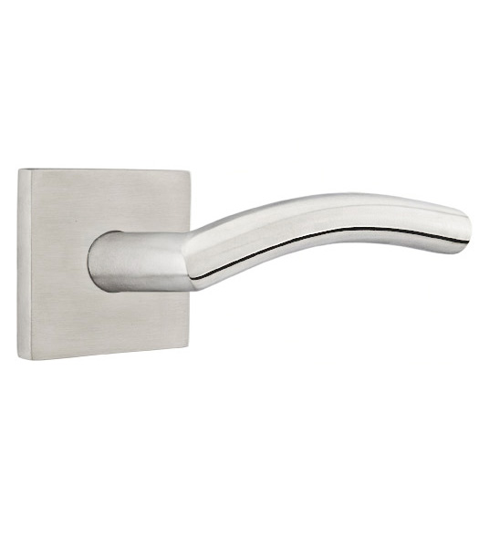 Stainless Dresden Lever with Square Rose