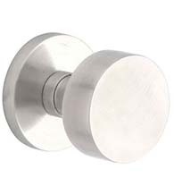 Brushed Stainless Steel Round Knob with Round Rose, Emtek S30002RNK