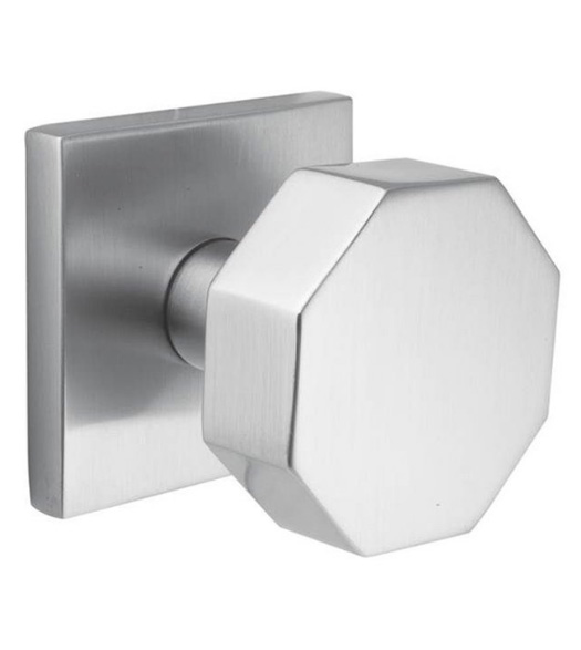 Octagon Stainless Steel Knob with Square Rose