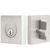 Modern Square Stainless Steel Single Cylinder Deadbolt, Emtek S50003