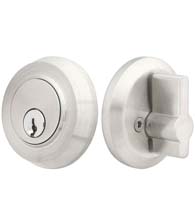 Modern Round Stainless Steel Single Cylinder Deadbolt, Emtek S50001