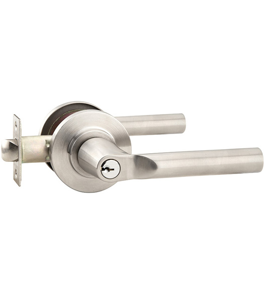 Keyed Hanover Stainless Lever with Disk Rose