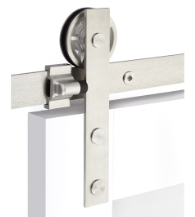 Modern Face Mount Stainless Steel Barn Door Kit, Emtek B1101SS