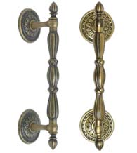 Decorative 10 Inch Ornate Pull with Rosettes, FII-1229/10
