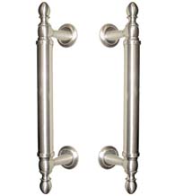 Traditional Smooth Glass Shower Door Pull Pair, First Impressions SD-GNT625SMTSBR