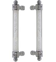 12 Inch Decorative Austrian Crystal Glass Door Pulls, Pair, First Impressions SD-ATL100012SWVSBR