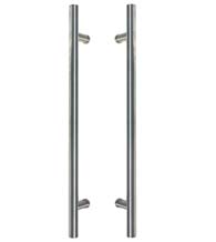 1 Inch Diameter Stainless Wasatch Glass Door Pulls, Pair, First Impressions SD-WST100SMTSS4