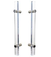18 Inch Modern Acrylic Shower Door Handle Set, Pair, First Impressions SD-YRK01018ACBAL