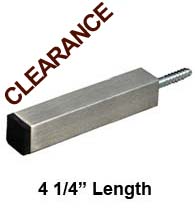 4-1/4 Contemporary Square Stainless Steel Wall Mount Door Stop, FII-SQDS425-US32D