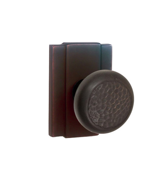 Hammered Knob with Blacksmith Rose