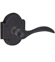 Oil Rubbed Bronze Rainier Lever with Arched Rose, Fusion BQ-G1