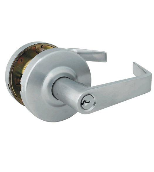 Brushed Chrome Commercial Keyed Levers