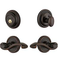 Single Cylinder Portofino Entryset With Georgetown Rose, Grandeur GEOPRTCOM