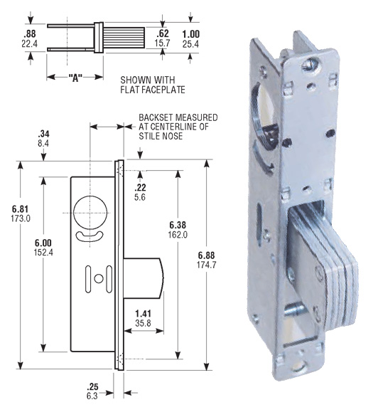 Adams Rite MS1850S Deadbolt Body