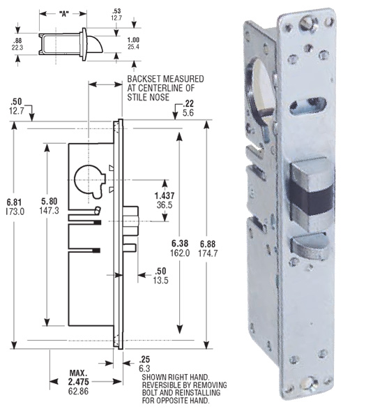 Adams Rite 4510 Mortise Deadlatch
