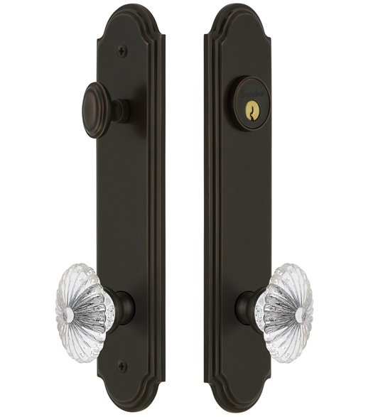 Arc Tall Plate Entry Set with Burgundy Knob