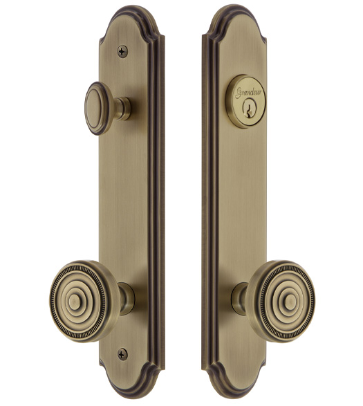 Arc Tall Plate Entrance Set with Soleil Knob