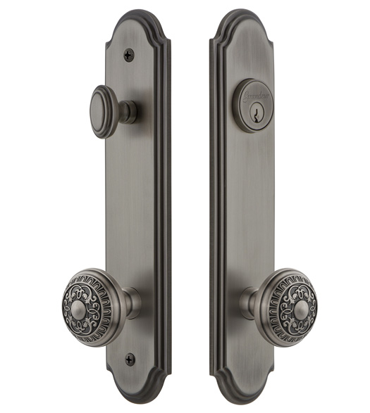 Arc Tall Plate Entrance Set with Windsor Knob