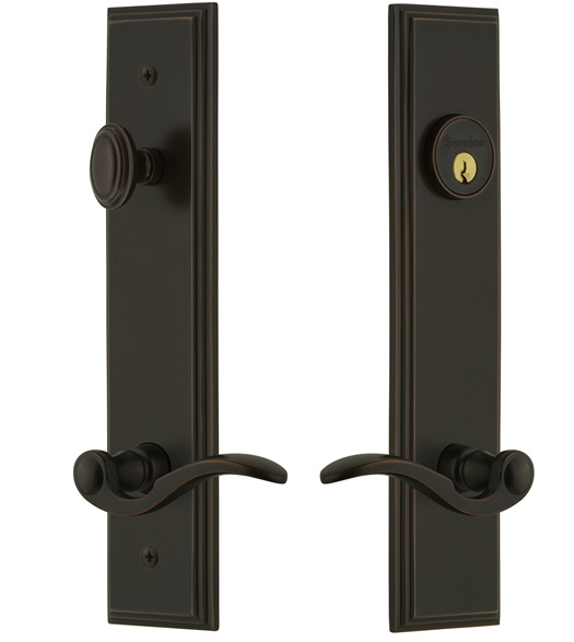 Carre Tall Plate Entryset with Bellagio Lever