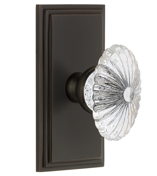 Carre Short Plate with Burgundy Crystal Knob