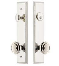 Circulaire Knob Single Cylinder Entryset with Carre Tall Plate, Grandeur CARCIR19ENTR