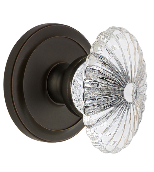 Circulaire Rosette with Burgundy Crystal Knob