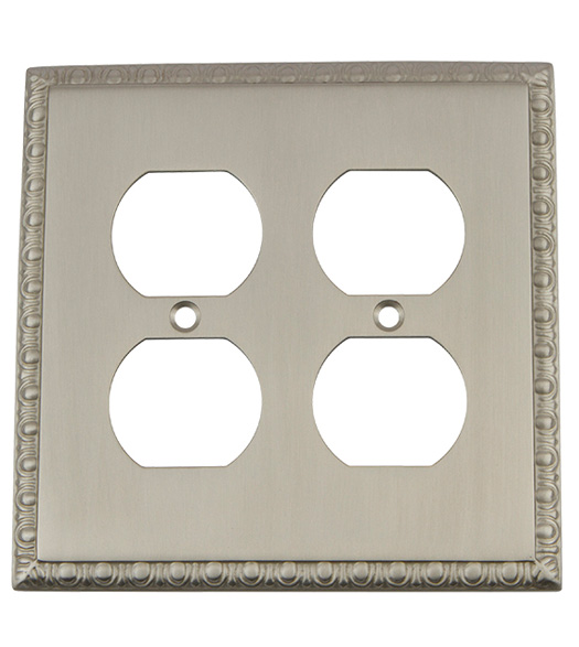 Egg and Dart Quad Electrical Outlet Plate