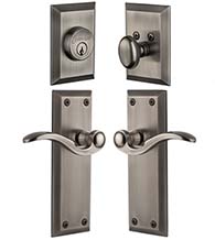 Single Cylinder Fifth Avenue Entry Set With Bellagio Lever, Grandeur FAVBELCOM