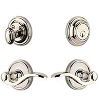 Georgetown Single Cylinder Entry Set Combo With Bellagio Lever, Grandeur GEOBELCOM